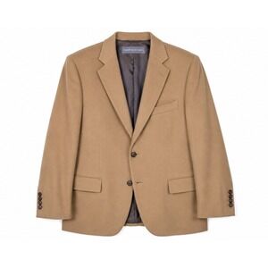 Oscar de la Renta Blazer Mens 46L Cashmere Wool Camel Tan Sport Coat Luxury